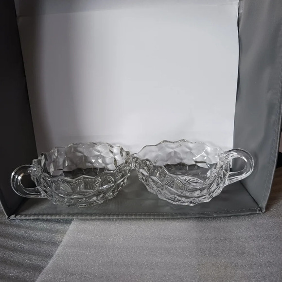 Fostoria American vtg candy dish,nut and trinket bowl set of 2 - Picture 1 of 12